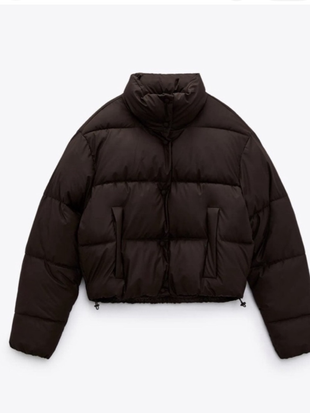 Zara Black Cropped Puffer Jacket
